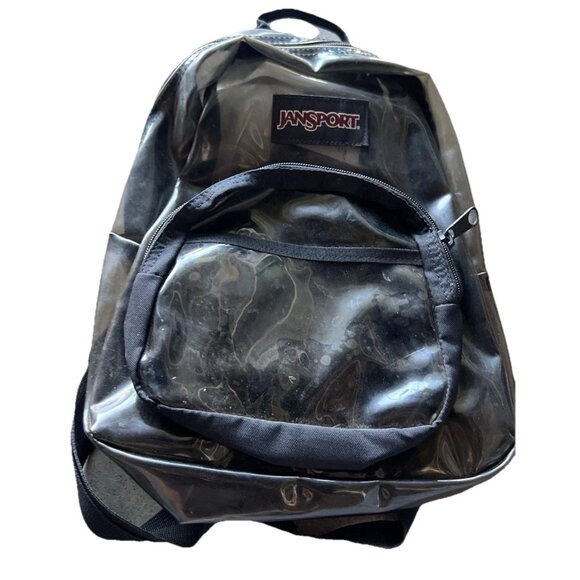 Vintage Jansport Half Pint Mini Corduroy Backpack Classic Translucent Black - Picture 1 of 15
